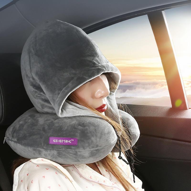 Hot Sale Memory Foam Head Cover Travel Pillow Full-Sleeping on Trip and Indoor