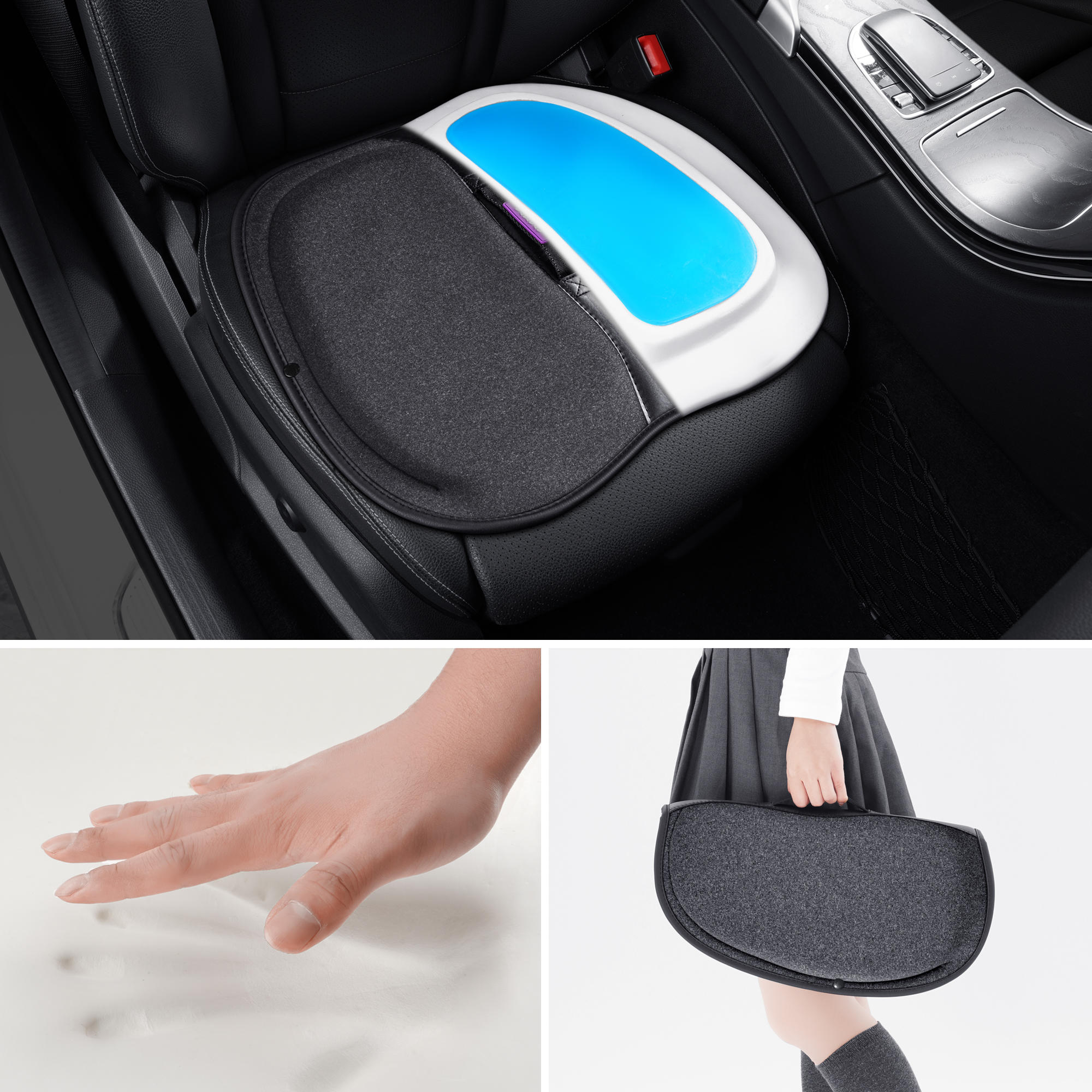 Foldable Gel Memory Foam Seat Pad Foam stadium padded seat cushion for Car seat and chair
